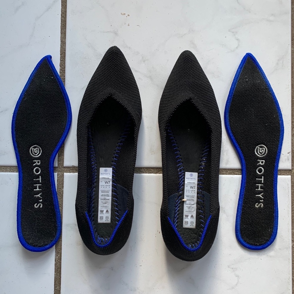 Rothys black points, size 7